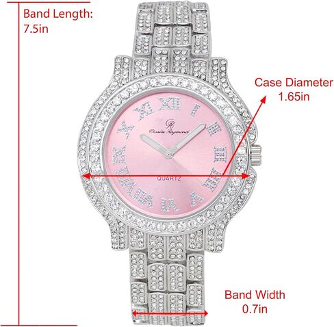 ساعة تشارلز ريموند الفاخرة للنساء مرصعة بالكريستال والماس، شهادة حقيقية على الجمال المتألق والسحر الخالد - L0504 LA in Saudi Arabia