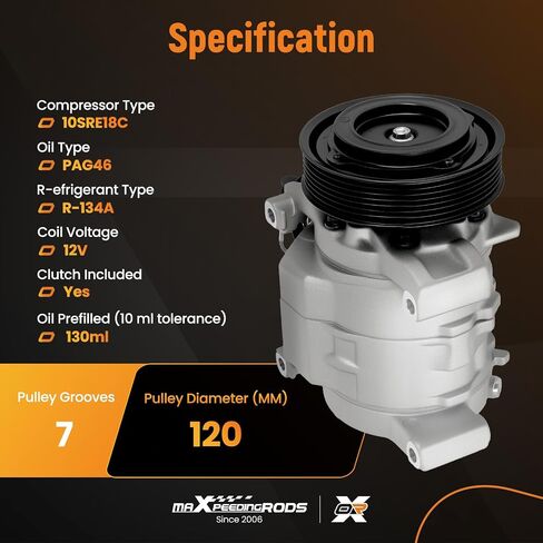 maXpeedingrods A/C AC Compressor & Clutch for Honda Accord 2.4L 2013 2014 2015 2016 2017 in Saudi Arabia