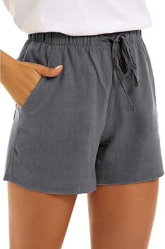 Lounge Shorts for Women Summer Linen Comfy Shorts in Saudi Arabia
