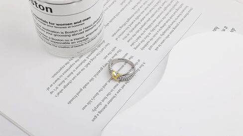 Mytys Gold and Silver Statement Rings for Women - Two Tone Rings Vintage Openwork Silver Band Rings Cocktail Jewelry in Saudi Arabia