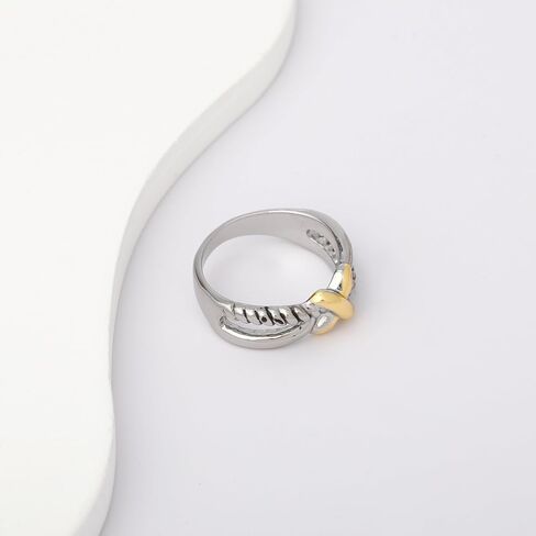 Mytys Gold and Silver Statement Rings for Women - Two Tone Rings Vintage Openwork Silver Band Rings Cocktail Jewelry in Saudi Arabia