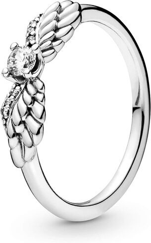 Pandora Jewelry Sparkling Angel Wing Cubic Zirconia Ring in Sterling Silver, Size 4.5 in Saudi Arabia