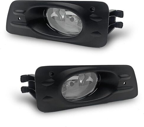 Fog Lights Assembly Replacement for 2003-2007 Honda Accord 4 Door Sedan, 1 Pair Front Bumper Driving Fog Lamps with Halogen Bulbs & Switch and Wiring Kit (Clear Lens) in Saudi Arabia