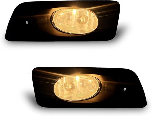 Fog Lights Assembly Replacement for 2003-2007 Honda Accord 4 Door Sedan, 1 Pair Front Bumper Driving Fog Lamps with Halogen Bulbs & Switch and Wiring Kit (Clear Lens) in Saudi Arabia
