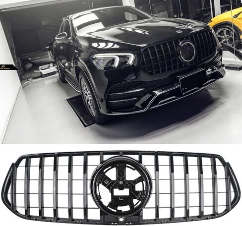 For 2020 2021 2022 2023 2024 2025 Mercedes Benz W167 GLE 300 350 400 450 580 SUV Coupe Black GT Style Front Bumper Grille Glossy Black in Saudi Arabia