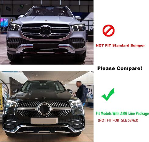 For 2020 2021 2022 2023 2024 2025 Mercedes Benz W167 GLE 300 350 400 450 580 SUV Coupe Black GT Style Front Bumper Grille Glossy Black in Saudi Arabia