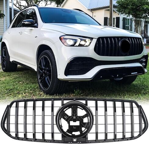 For 2020 2021 2022 2023 2024 2025 Mercedes Benz W167 GLE 300 350 400 450 580 SUV Coupe Black GT Style Front Bumper Grille Glossy Black in Saudi Arabia