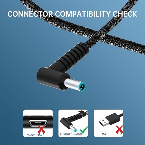 USB C Chromebook Chargers, for Hp Laptop Charger Slim 65W 45Watt, Hp Chromebook X360 Spectre Elitebook Elite x2 Envy ProBook Travel Type C Chargers -Power Cord Included in Kuwait