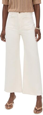 Veronica Beard Jean Women's Grant High Rise Wide Leg Crop Jeans, Ecru, Off White, 26 in Saudi Arabia