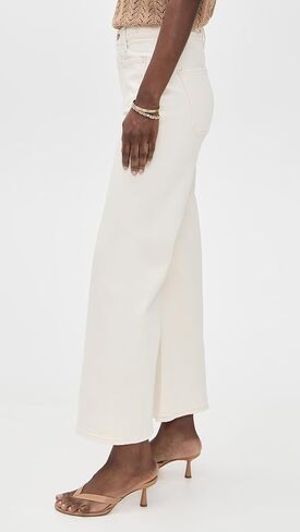 Veronica Beard Jean Women's Grant High Rise Wide Leg Crop Jeans, Ecru, Off White, 26 in Saudi Arabia