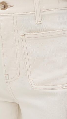 Veronica Beard Jean Women's Grant High Rise Wide Leg Crop Jeans, Ecru, Off White, 26 in Saudi Arabia