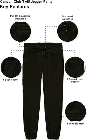 Mens Pull-On Twill Joggers with Elastic Waistband and Drawstring in Saudi Arabia