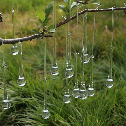 DAHI 12pcs 4" Christmas Glass Teardrop Ornaments - Chandelier Clear Crystal Glass Raindrop Ornaments for Christmas Tree Decorations in Saudi Arabia