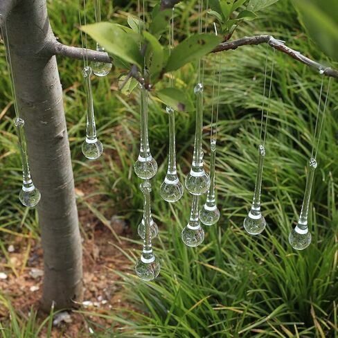 DAHI 12pcs 4" Christmas Glass Teardrop Ornaments - Chandelier Clear Crystal Glass Raindrop Ornaments for Christmas Tree Decorations in Saudi Arabia