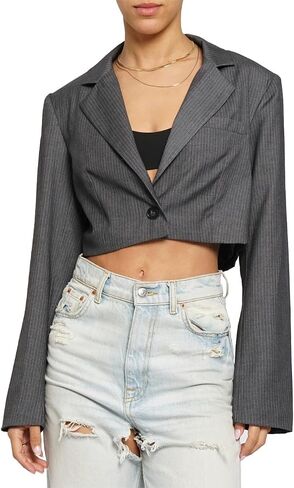 SANS SOUCI Pinstripe Cropped Blazer GSJ1036 in Saudi Arabia