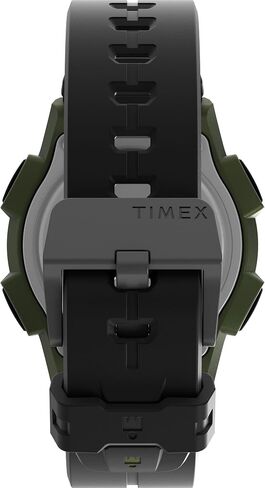 ساعة Timex للرجال Ironman Shock Endure مقاس 42 ملم - حزام أسود ومينا رقمية وحقيبة خضراء in Saudi Arabia