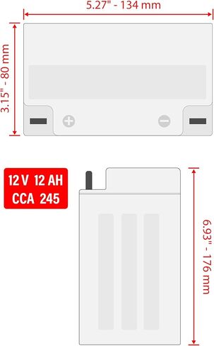 Caltric Agm Battery Compatible with Yamaha Yx600 Yx-600 Yx 600 Radian 600 1986 1987 1988 1989 1990 in Saudi Arabia