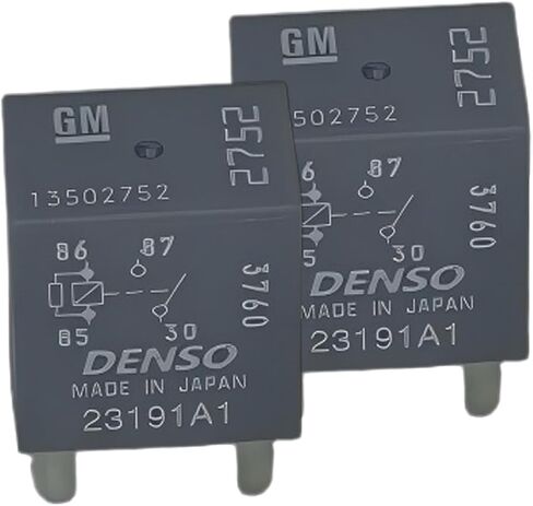 2PCS 13502752 (2752) 12V 30A 4-Pin Mini Micro Relay, Multi-Purpose SPST, ISO 280 — Compatible with Chevrolet/GMC/Cadillac/Buick/Pontiac/Saturn — Cooling Fan/Starter/A/C/Fuel Pump/Horn/Lights in Saudi Arabia
