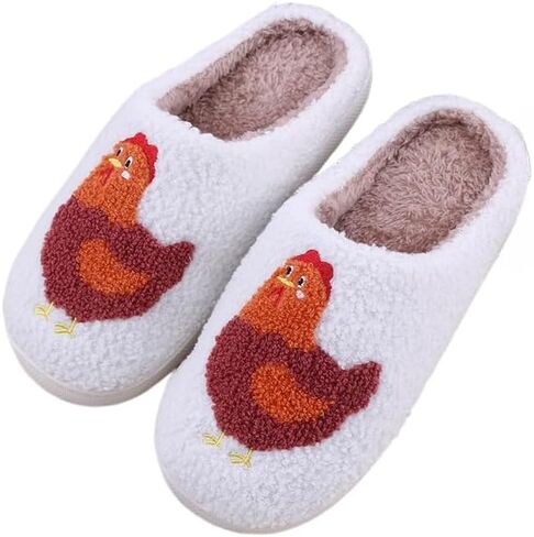 Christmas Plush Slippers for Women Cartoon Illustrated Plush Fur Slip On Warm Cozy Fuzzy Indoor Home Slipper in Saudi Arabia