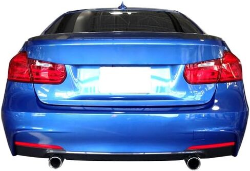 Trunk Spoiler Compatible with 2012-2018 BMW 3-Series F30 Sedan, Factory Style Real Carbon Fiber(CF) Black Rear Deck Lip Wing by IKON MOTORSPORTS, 2013 2014 2015 2016 in Saudi Arabia