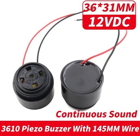 1 قطعة 3610 صوت مستمر 100dB طنان كهرضغطية نشط عالي ديسيبل تيار مستمر 12 فولت 24 فولت إنذار بيزو طنان 36*32 مللي متر التوصيل/السلك (3610 DC12V مع سلك) in Kuwait