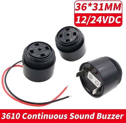 1 قطعة 3610 صوت مستمر 100dB طنان كهرضغطية نشط عالي ديسيبل تيار مستمر 12 فولت 24 فولت إنذار بيزو طنان 36*32 مللي متر التوصيل/السلك (3610 DC12V مع سلك) in Kuwait