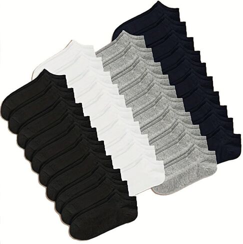 Short Socks Suitable for Men and Women, Lightweight and Breathable, Suitable for Outdoor Leisure (10 Pairs/20 Pairs) in Saudi Arabia