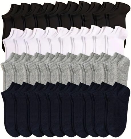 Short Socks Suitable for Men and Women, Lightweight and Breathable, Suitable for Outdoor Leisure (10 Pairs/20 Pairs) in Saudi Arabia