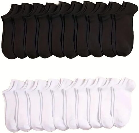 Short Socks Suitable for Men and Women, Lightweight and Breathable, Suitable for Outdoor Leisure (10 Pairs/20 Pairs) in Saudi Arabia