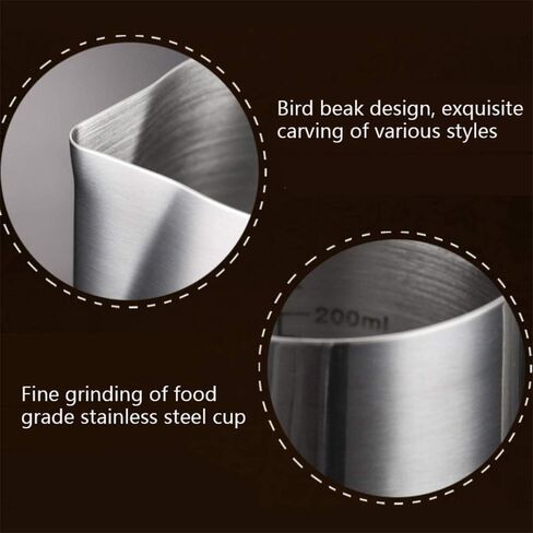 Milk Frothing Pitcher, Stainless Steel Milk Frother Cup,20 OZ/600ML Black Milk Frother Pitcher Barista Tools, Espresso Machine, Milk Frother in Kuwait