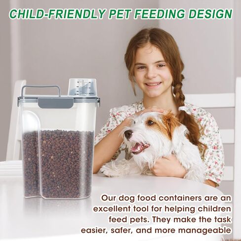 حاويات تخزين طعام الحيوانات الأليفة من تي بي ماكس، عبوة من قطعتين، موزع حاوية طعام الكلاب محكم الغلق مع صنبور كبير ومقبض محمول، صندوق تخزين طعام القطط أثناء السفر، حاوية بذور الطيور in Kuwait