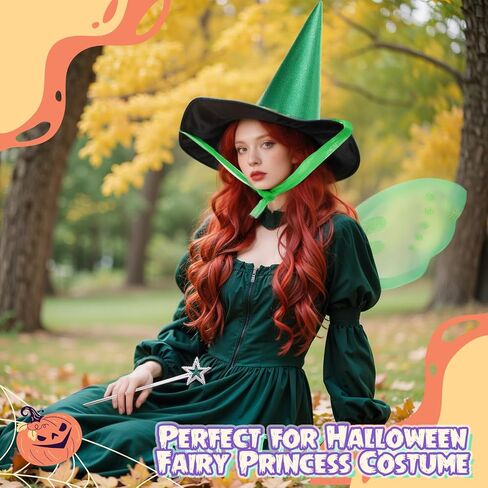 JenPen 3 Pcs Fairy Princess Costume Include Hat Butterfly Wings Star Wand for Women Halloween Fairy Dress up Birthday Supply in Saudi Arabia