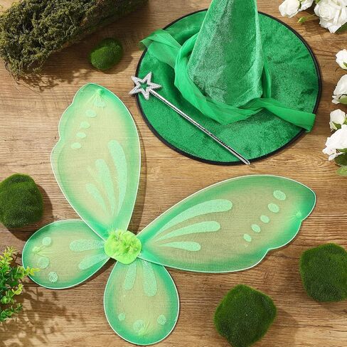 JenPen 3 Pcs Fairy Princess Costume Include Hat Butterfly Wings Star Wand for Women Halloween Fairy Dress up Birthday Supply in Saudi Arabia