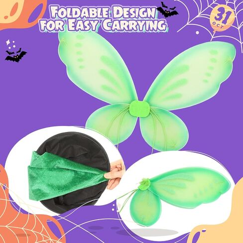 JenPen 3 Pcs Fairy Princess Costume Include Hat Butterfly Wings Star Wand for Women Halloween Fairy Dress up Birthday Supply in Saudi Arabia