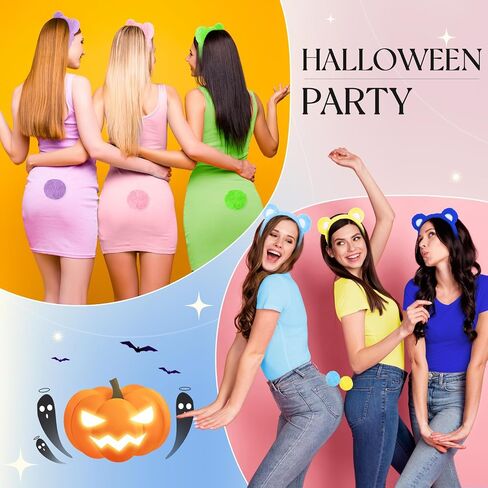 Toulite Bear Ears Headband Tail Stripe Knee-high Socks Set, Bear Animal Costume Accessories for Women Halloween Cosplay Party in Saudi Arabia