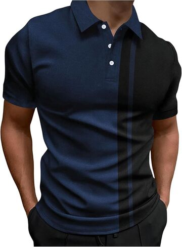 قميص Polos رجالي من SweatyRocks، قميص ملون بأكمام قصيرة وياقة بنصف زر، قمصان جولف للتنس in Saudi Arabia
