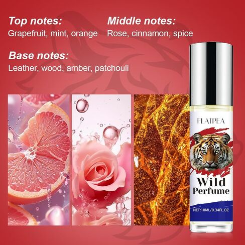 عطر رجالي مملوء بالفيرومون - عطر خشبي ومسك للجذب والثقة - كرة دوارة من الزيت العطري تدوم طويلاً - رائحة مناسبة للسفر 10 مل in Saudi Arabia