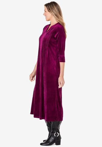 Woman Within Plus Size Pintuck Velour Dress in Saudi Arabia