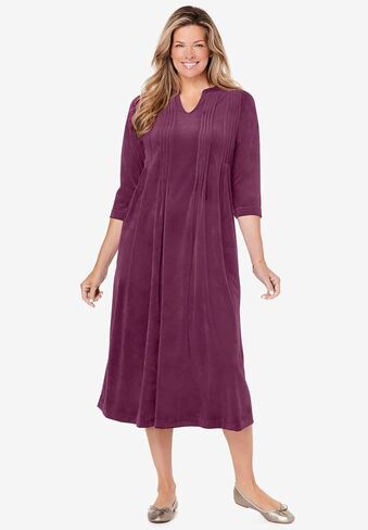 Woman Within Plus Size Pintuck Velour Dress in Saudi Arabia