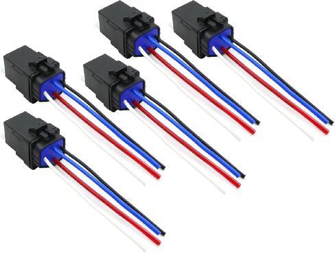 5pcs 12V 4-PIN Waterproof Relay with Harness 40/30 AMP Relay, Automotive 12V Relay Switch Kit, Heavy Duty 12 AWG Tinned Copper Wire for Horns Starters Radiator Fans Lights in Saudi Arabia