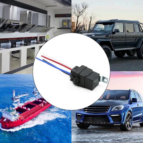 5pcs 12V 4-PIN Waterproof Relay with Harness 40/30 AMP Relay, Automotive 12V Relay Switch Kit, Heavy Duty 12 AWG Tinned Copper Wire for Horns Starters Radiator Fans Lights in Saudi Arabia