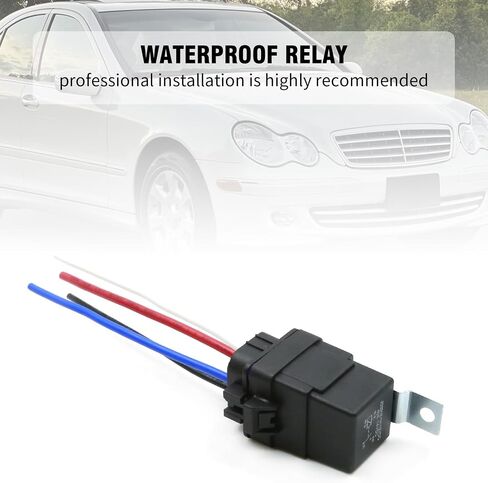 5pcs 12V 4-PIN Waterproof Relay with Harness 40/30 AMP Relay, Automotive 12V Relay Switch Kit, Heavy Duty 12 AWG Tinned Copper Wire for Horns Starters Radiator Fans Lights in Saudi Arabia