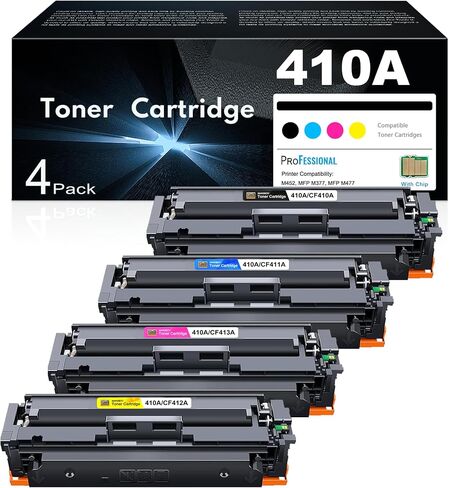خراطيش حبر 410A 2 مجموعة بديلة سوداء لحبر HP 410A 410X تعمل مع طابعة HP Color Pro MFP M477fdw M477fdn M477fnw Pro M452dn M452nw M452dw in Kuwait