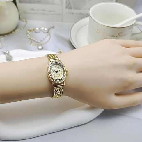 Women's Vintage Oval Watch Luxury Ultra Thin Dial Stainless Steel Watch Band Waterproof Dress Watch in Saudi Arabia