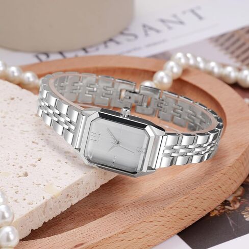 ساعة اي بي اس او بسوار مربع فاخر للنساء - ساعة يد نسائية بسيطة وحركة كوارتز يابانية، مقاومة للماء يوميًا in Kuwait