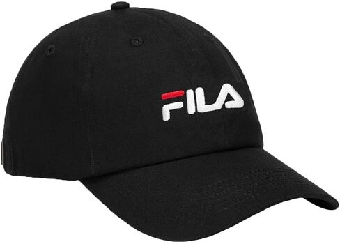 قبعة بيسبول للأب من القطن بشعار السرعة من Fila للجنسين قابلة للتعديل (أسود) in Saudi Arabia