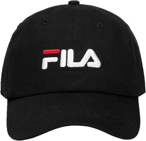 قبعة بيسبول للأب من القطن بشعار السرعة من Fila للجنسين قابلة للتعديل (أسود) in Saudi Arabia
