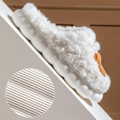 Cute Bear Slippers for Women, Plush Animal Sytle Fuzzy Cozy House Shoes with Cloud Cushion Sole, Warm Slip-On Bedroom Slippers, Non-Slip Indoor Outdoor in Saudi Arabia