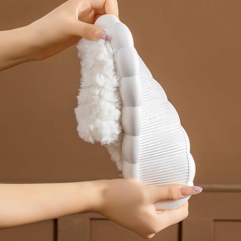 Cute Bear Slippers for Women, Plush Animal Sytle Fuzzy Cozy House Shoes with Cloud Cushion Sole, Warm Slip-On Bedroom Slippers, Non-Slip Indoor Outdoor in Saudi Arabia