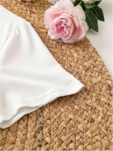 المرأة مطرز الترتر Bowknot القوس تي شيرت قصير الأكمام Crewneck العصرية المحملة الأعلى Y2k قمم in Kuwait